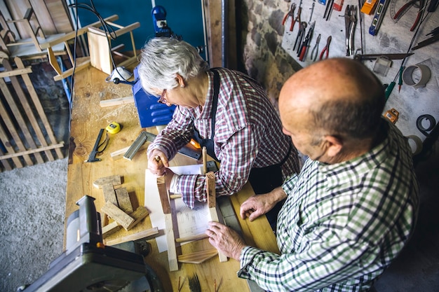 senior couple working carpentry workshop 156252 3271